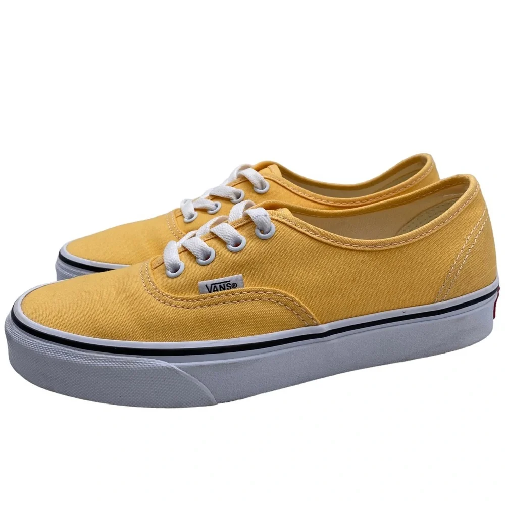 NEW Vans Authentic Sneaker Yellow Canvas Low Top Classic Size 7.5